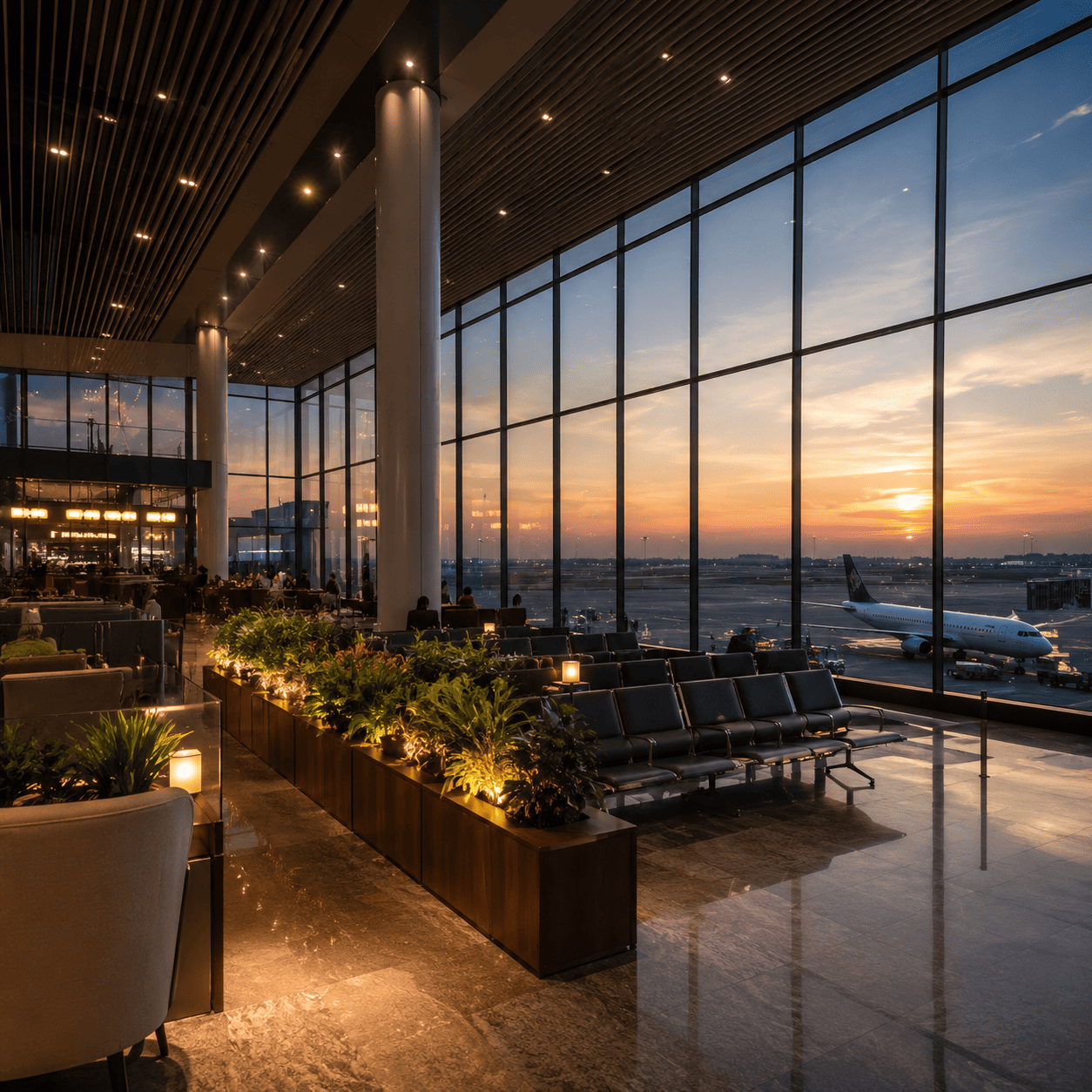 Modern airport terminal