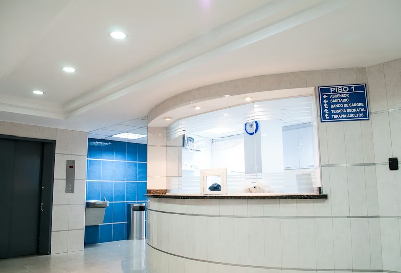 Modern hospital corridor
