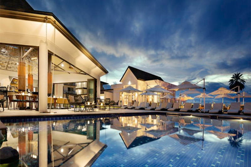 Luxury hotel lobby